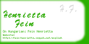 henrietta fein business card